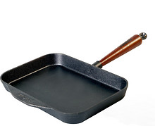 Gusseisen Viereckpfanne mit Holzgriff 32 x 22 cm - Skeppshult 0290-T