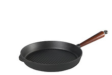 Gusseisen Grillpfanne mit Holzgriff 28 cm - Skeppshult 0028-T