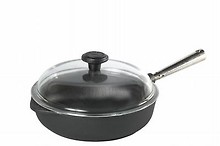 Gusseisen Servierpfanne mit Stahlgriff extra hoch 24 cm