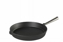 Gusseisen Grillpfannen mit Edelstahl Griff