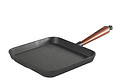 Gusseisen Viereck Grillpfanne mit Holzgriff 25 x 25 cm - Skeppshult 0029-T