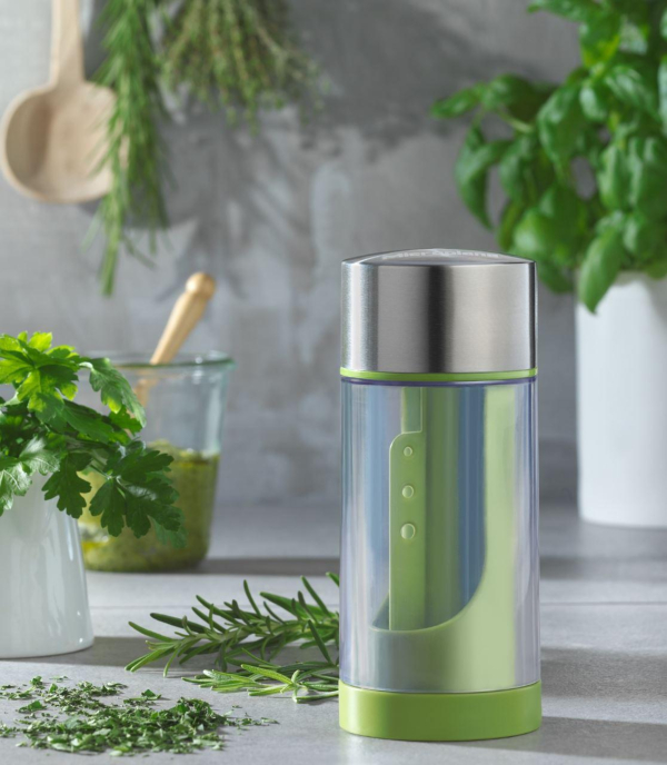 Kräuterschneider 2 in 1 von Microplane | für Rosmarin, Petersilie, Salbei uvm. | zwei extrascharfe Klingen kraeuterschneider-microplane