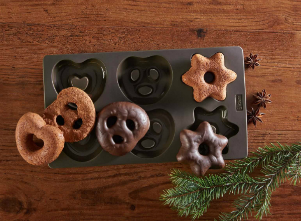Silikon Lebkuchen Backform von Lurch FLEXIFORM zum Backen von Lebkuchen in 3 Motiven Lurch Flexiform Lebkuchen Silikonbackform