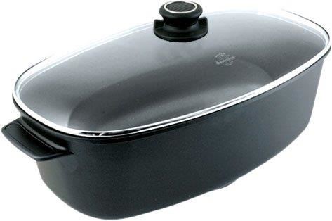 Aluguss-Gänsebräter von Gastrolux mit Aromadeckel & Antihaftbeschichtung | Durchmesser: 40 cm | Inhalt: 8 Liter Aluguss Gaensebraeter Gastrolux 40 cm